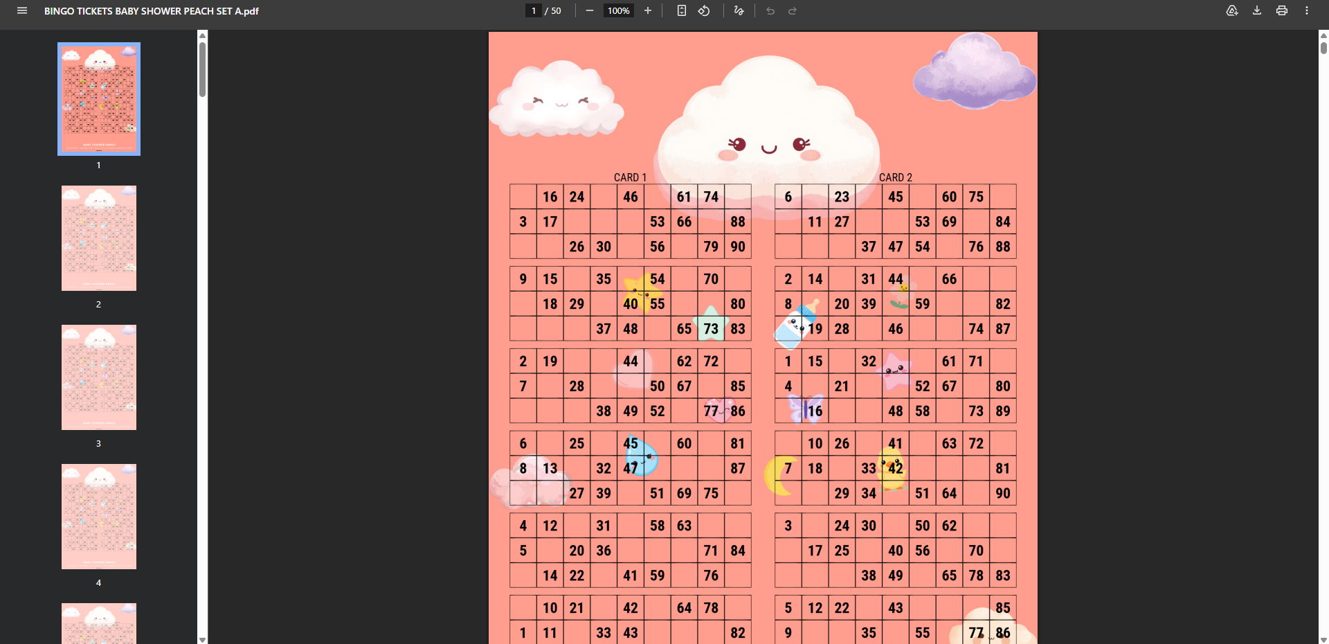 Baby Shower Bingo Printable – UK Style Housie Bingo