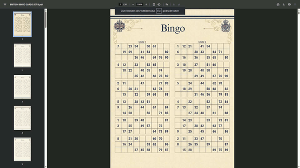 100 unique British-themed UK 90-ball bingo cards in one printable PDF. Includes 50 pages with 2 cards per page. Perfect for pub bingo nights, fundraisers, parties, and community events. Instant download.