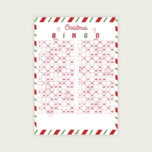 Christmas II 90 Ball UK Bingo Cards Printable | 50-Page PDF | 2 Cards Per A4 Page | Instant Download