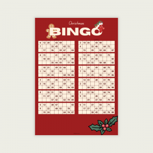 Christmas III 90 Ball UK Bingo Cards Printable | 50-Page PDF | 2 Cards Per A4 Page | Instant Download