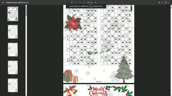 recording_20260808_075651 Christmas 90 Ball UK Bingo Cards Printable | 50-Page PDF | 2 Cards Per A4 Page | Instant Download
