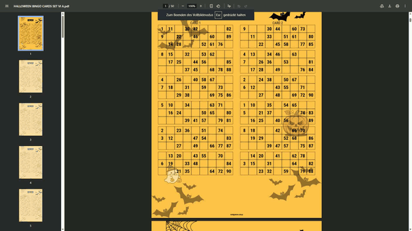 recording_20260808_082928 Halloween II 90 Ball UK Bingo Cards Printable | 50-Page PDF | 2 Cards Per A4 Page | Instant Download