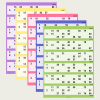 UK-Bingo-Cards-1-90-100-Pages-4-Color-Themes-A4 Printable UK style 1-90 bingo cards featuring numbered grids in four color themes, available as a 100-page A4 PDF.